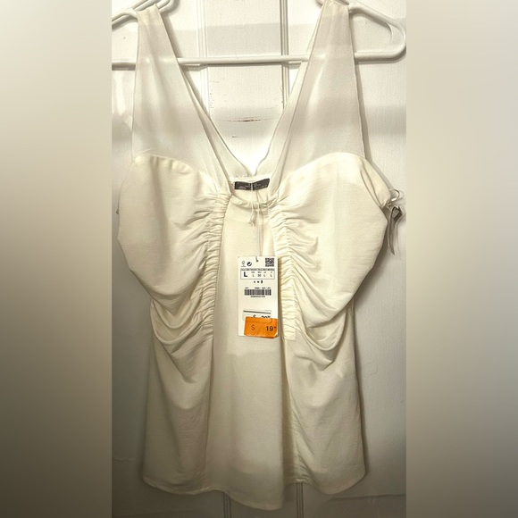 📚 NWT Zara white dress tank top - Picture 1 of 2